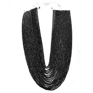 827.00 Cts Natural 20 Strand Black Spinel Necklace